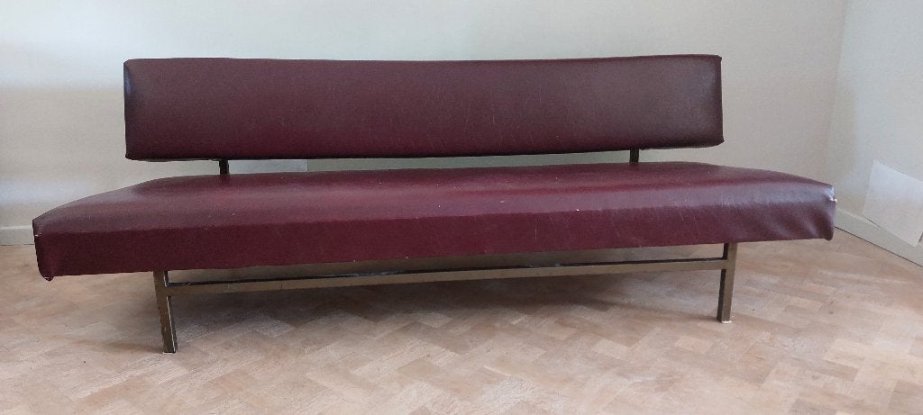 Vintage slaapbank Gijs van der Sluis Bordeau 1950, Ophalen, Gebruikt, Minder dan 75 cm, Vintage