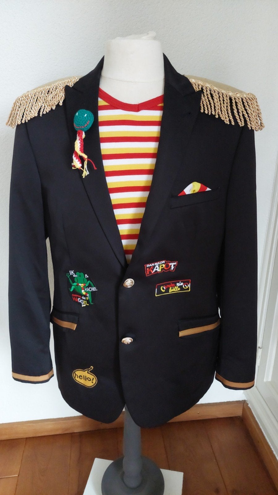 Oeteldonk zwart heren jasje maat 50, Carnaval, Maat 48/50 (M), Ophalen of Verzenden, Zo goed als nieuw