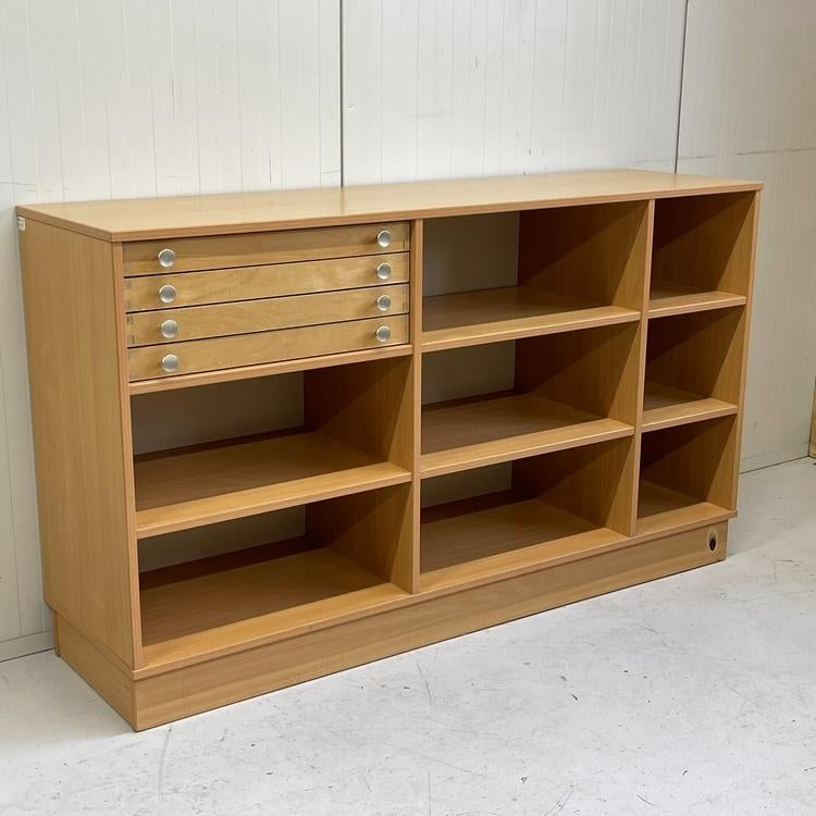 Vintage schoolkast knutsel/papier lades vakkenkast boeken, Ophalen, Met plank(en), Gebruikt, Overige materialen