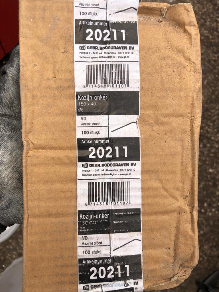 Ijzerwerk en bevestigingsmaterialen, Ophalen, Nieuw