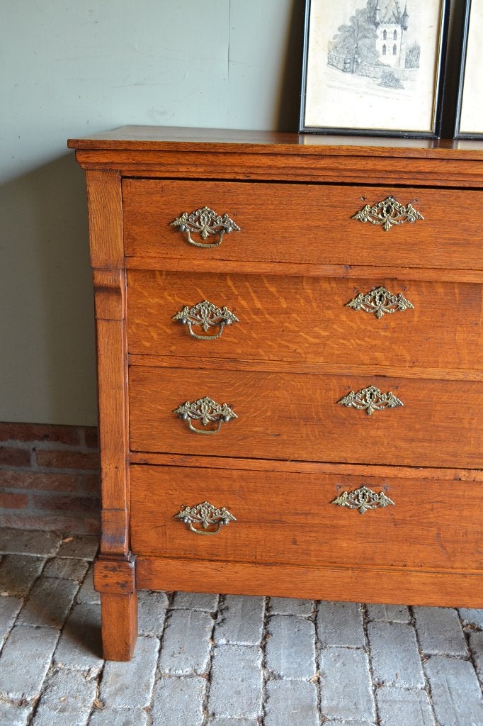 Prachtige antieke eiken houten ladekast, dressoir, commode., Verzenden