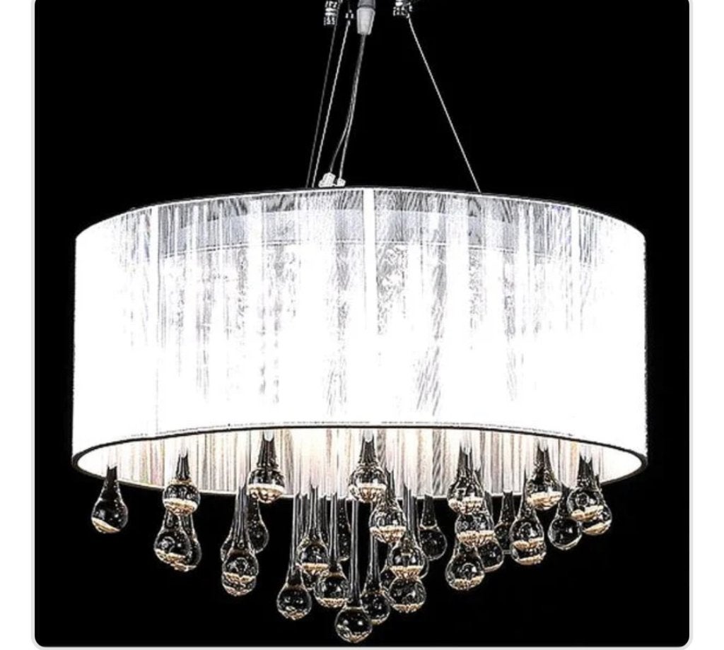 Nieuw Kroonlucht met 85 kristallen wit, Ophalen of Verzenden, Nieuw, Glas