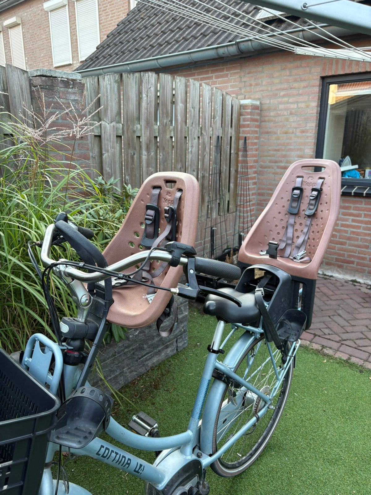 Yepp fietsstoel set, Fietsen en Brommers, Voorzitje, Ophalen, 15 t/m 25 kg, Gebruikt