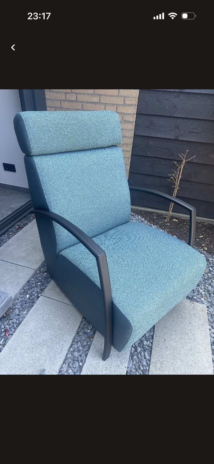 Fauteuil met hoofsteun, Huis en Inrichting, Fauteuils, Ophalen, Zo goed als nieuw, Stof, 50 tot 75 cm