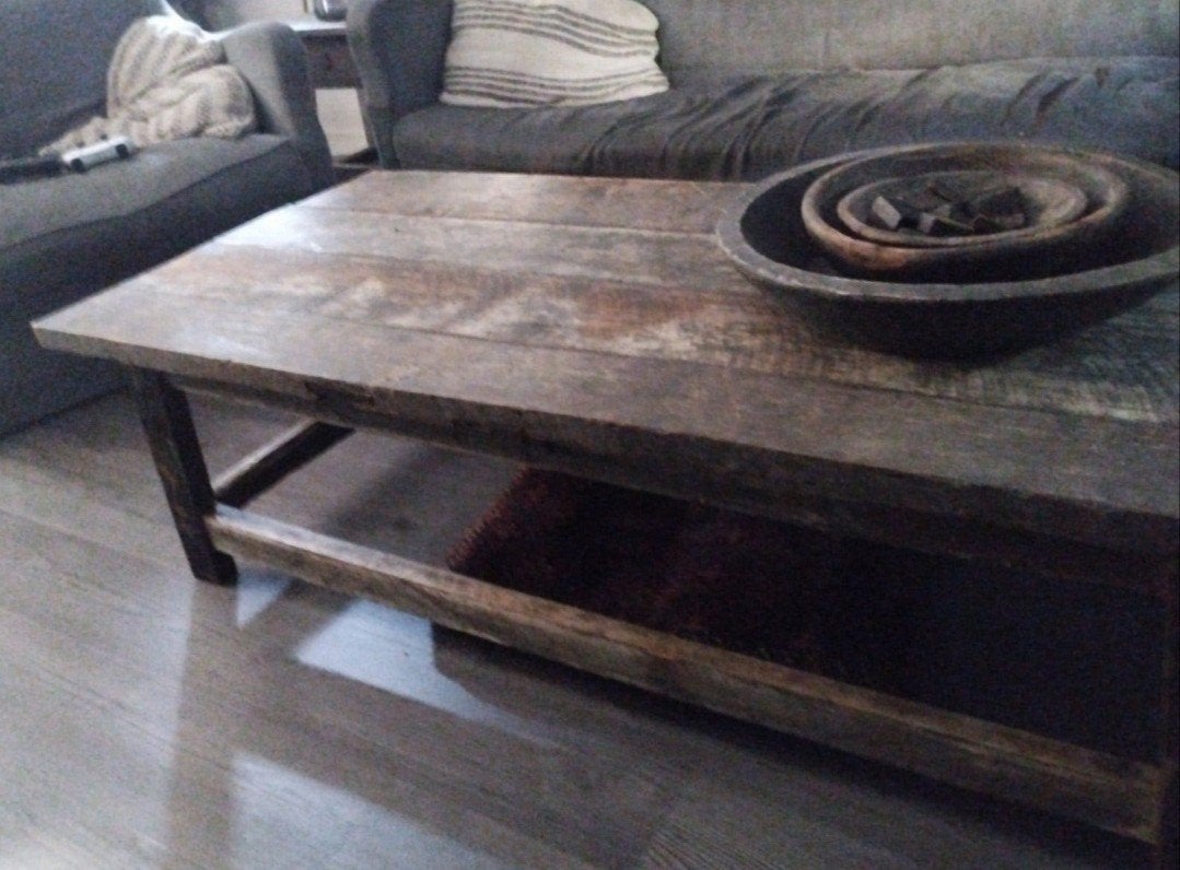 salontafel old farm, Huis en Inrichting, Ophalen, Rechthoekig, 100 tot 150 cm, 50 tot 100 cm