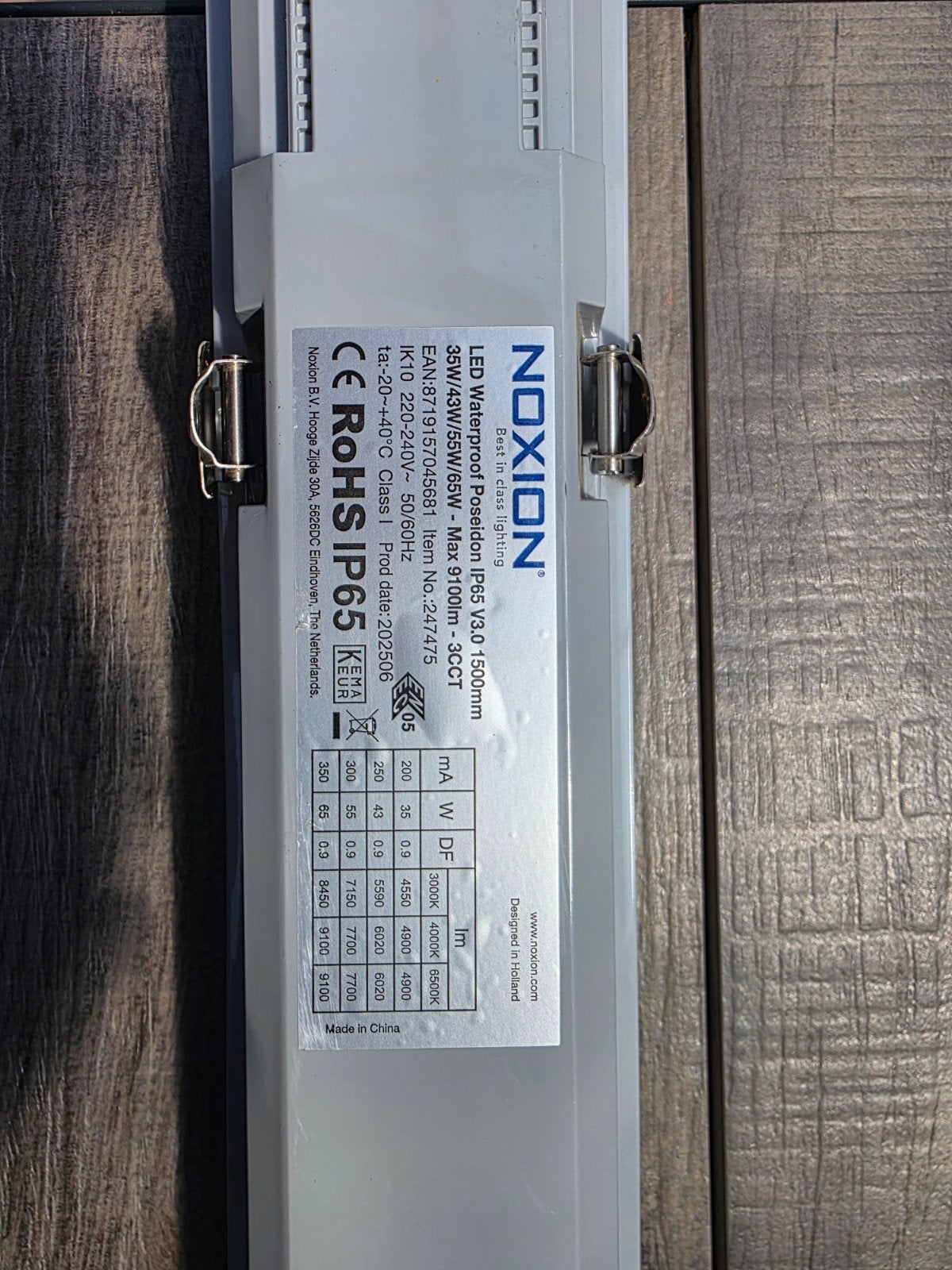 6x Noxion Poseidon IP65 V3.0 LED Armatuur + kabel, Ophalen, Nieuw, Minder dan 50 watt