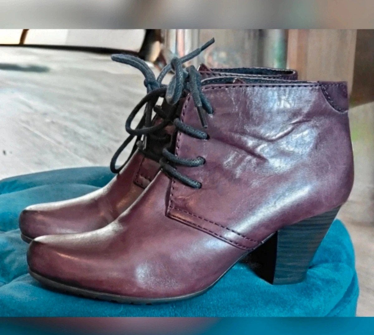 Donker rode leren veterlaarsjes Bonita maat 37, Kleding | Dames, Ophalen of Verzenden