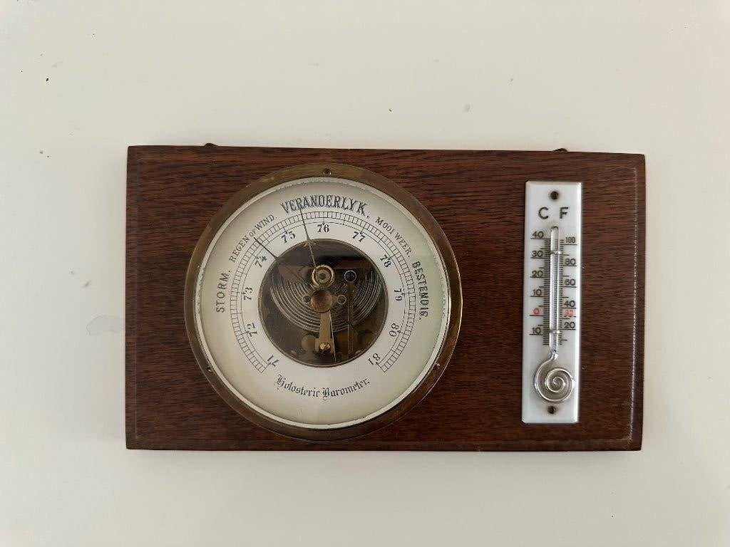 vintage barometer met thermometer, Antiek en Kunst, Ophalen