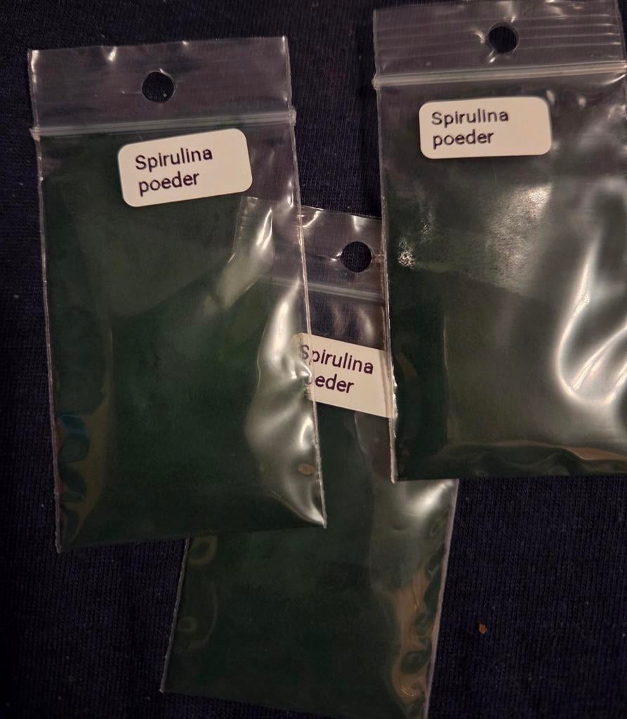 Spirulina poeder (kleine zakjes) aquarium/voeding, Kreeft, Krab of Garnaal, Zoetwatervis, Schoolvis