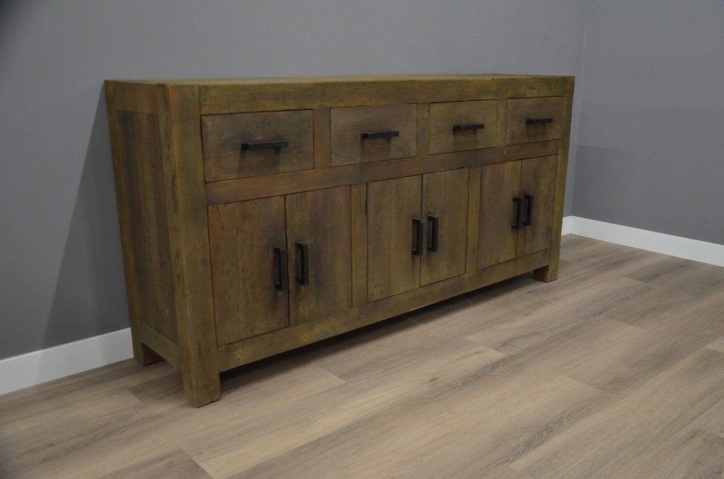 Robuust dressoir teak 200 cm, Ophalen of Verzenden, Nieuw, Hout