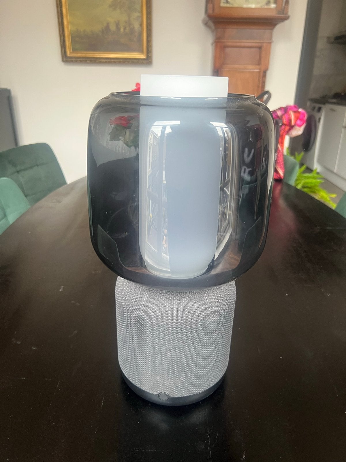 Sonos IKEA Symfonisk tafellamp met wifi-speaker, Grijs, Smart home compatibel, Zo goed als nieuw, Glas