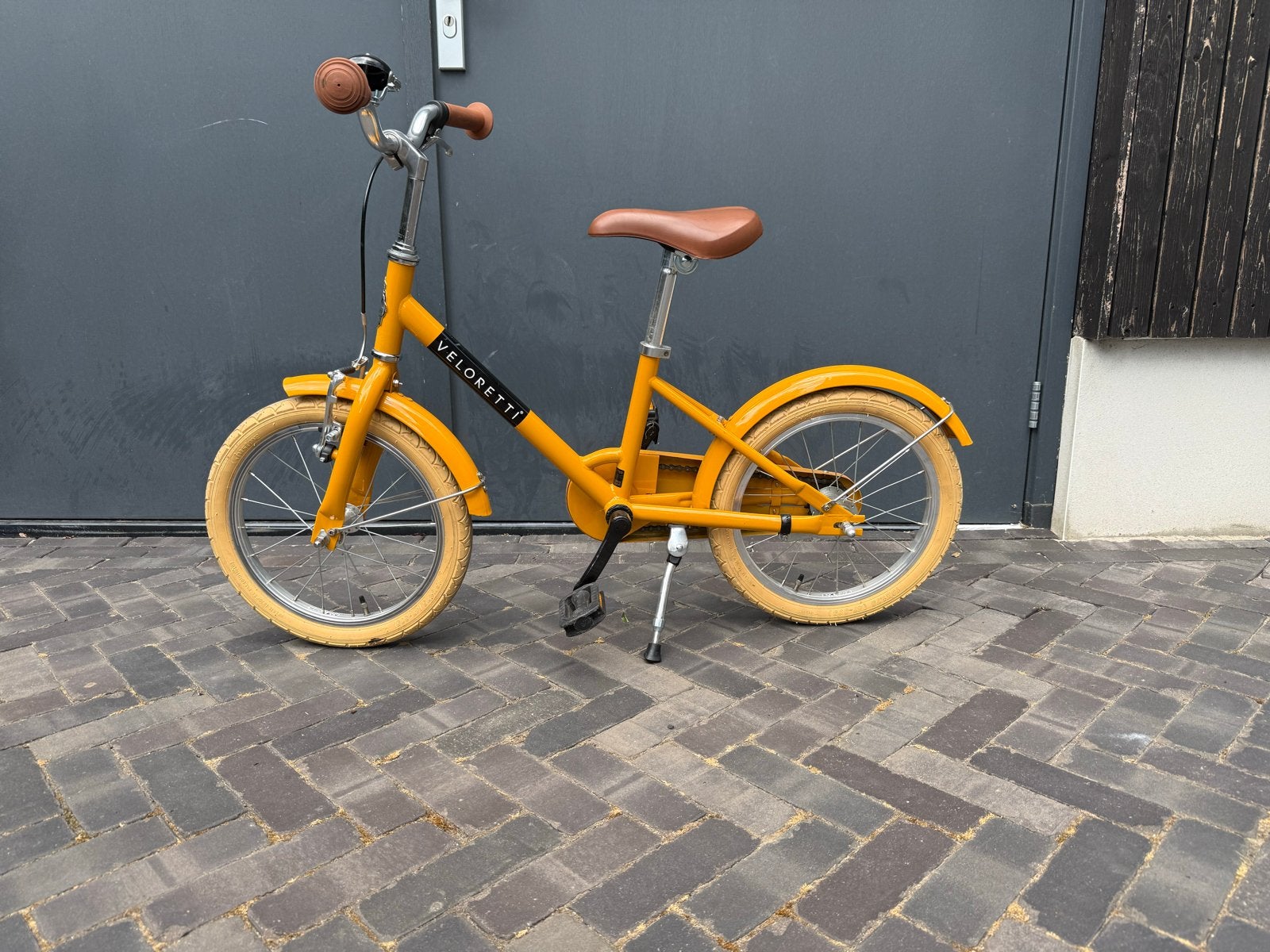 Veloretti Junior kinderfiets - Geel, Ophalen, Gebruikt, Terugtraprem, 16 tot 20 inch