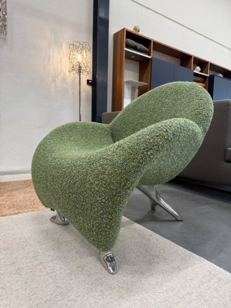 Nieuw Leolux Papageno Fauteuil groen stof Design stoel, Leolux, Info@leolux.nl, Nieuw, 75 tot 100 cm