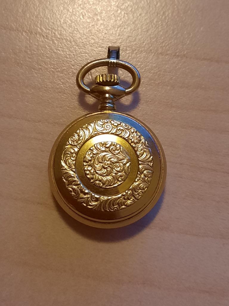 VERGULD LINCOLN DAMES ZAK- HANGHORLOGE 17 JEWELS GEDECOREERD, Overige merken, Zakhorloge, Verguld, Goud