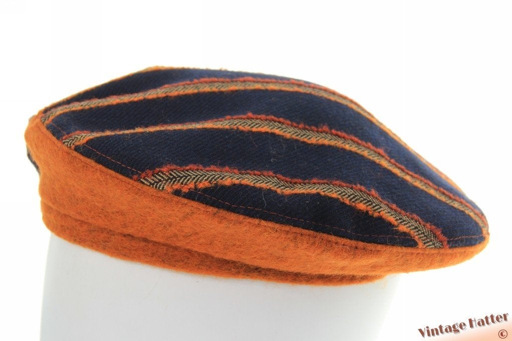 Alpino baret Fiebig oranjebruin en donkerblauw 54-58 nieuw, Hoed, Nieuw, Fiebig, One size fits all
