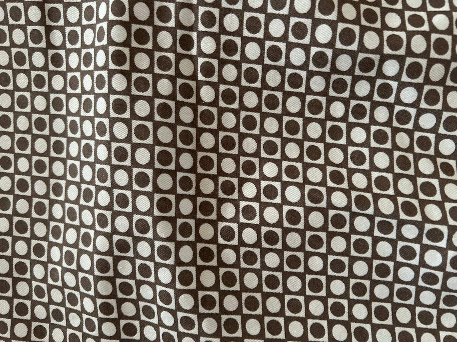 Bruine broek met blokjes motief, maat 44/46, Bruin, Maat 46/48 (XL) of groter, Ophalen of Verzenden, Lang