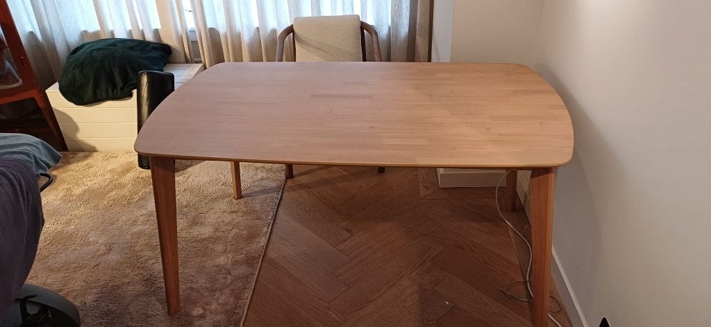 Eettafel hout 150x90 – €160, Huis en Inrichting, Ophalen, 50 tot 100 cm, Zo goed als nieuw, 150 tot 200 cm