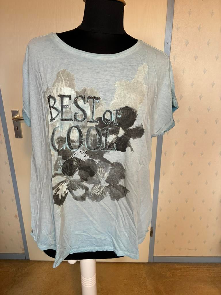 190 Monari shirt in maat 46 licht turqoise, Kleding | Dames, Maat 46/48 (XL) of groter, Zo goed als nieuw, Korte mouw, Verzenden