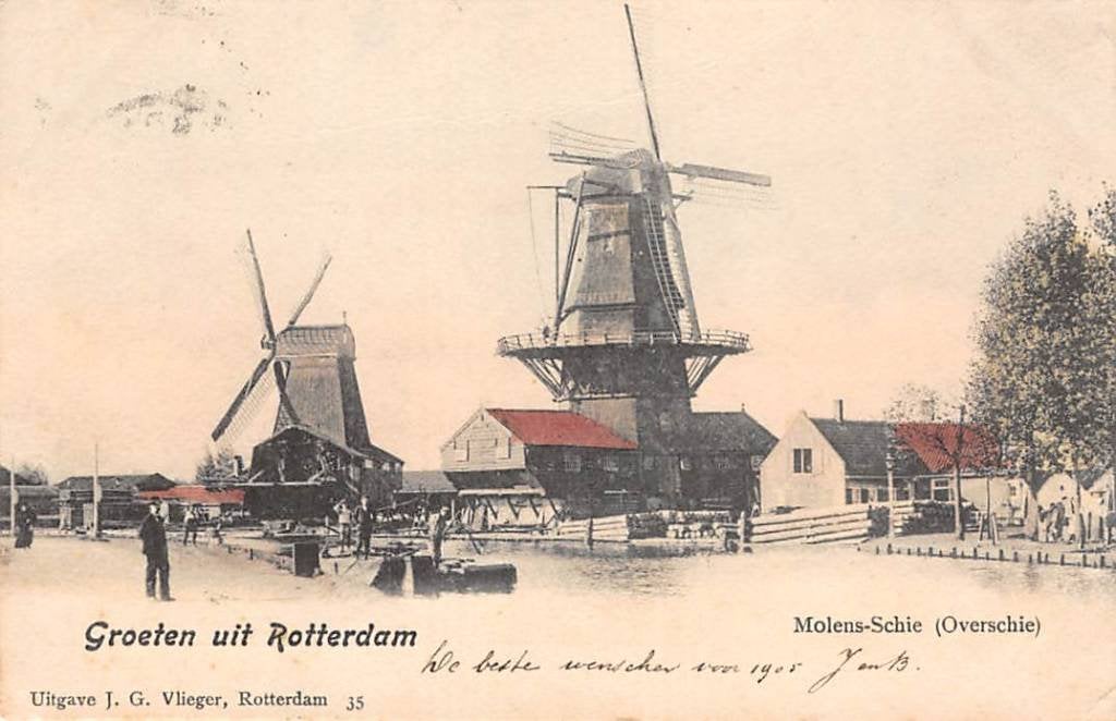 Rotterdam Molens - Schie Overschie 1902 Vlieger No. 35, Verzenden, Voor 1920, Gelopen, Zuid-Holland