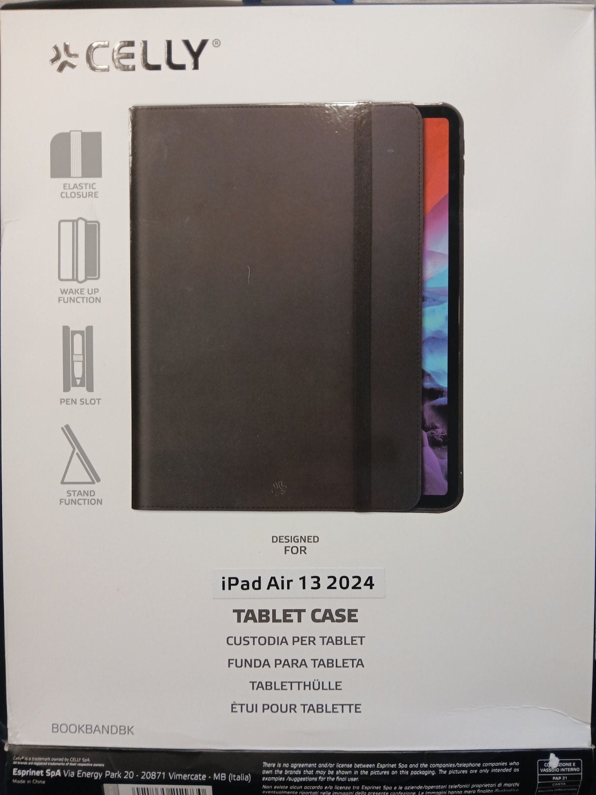 Celly Tablet Case voor iPad Air 13 2024 - Zwart, Computers en Software, Ophalen of Verzenden, Nieuw, Zwart, Apple iPad Air