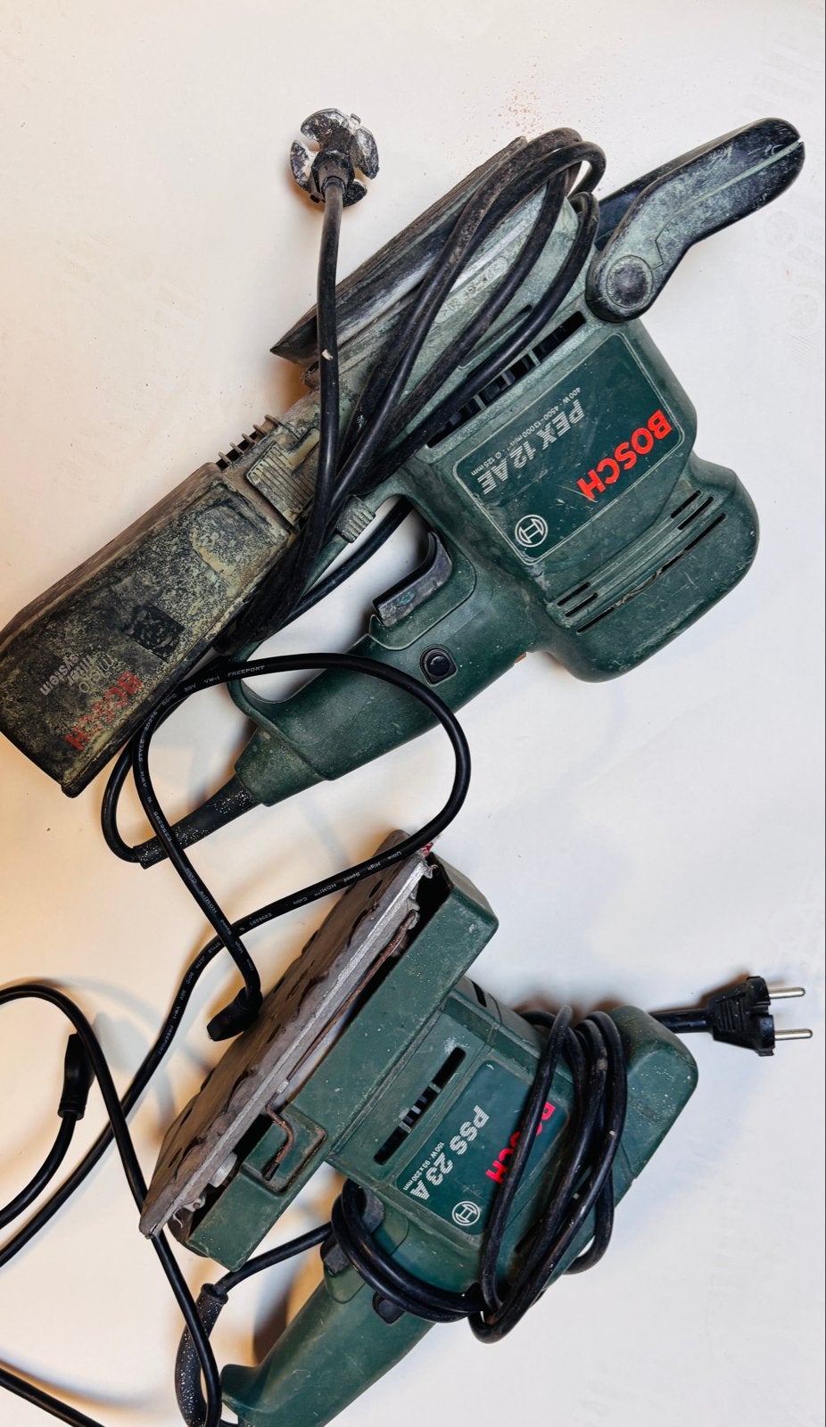 Bosch PEX 12 AE en PSS 23 A schuurmachines, Doe-het-zelf en Verbouw, Ophalen of Verzenden, Gebruikt, Excentrische schuurmachine