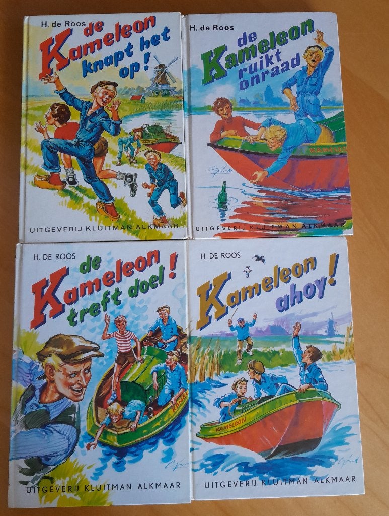 4 originele Kameleon boeken (oorspr. 1951 - 1978), Gelezen, H. de Roos, Ophalen of Verzenden, Fictie