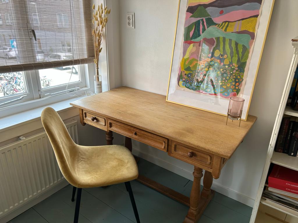 Antiek eikenhouten bureau met lades, Ophalen