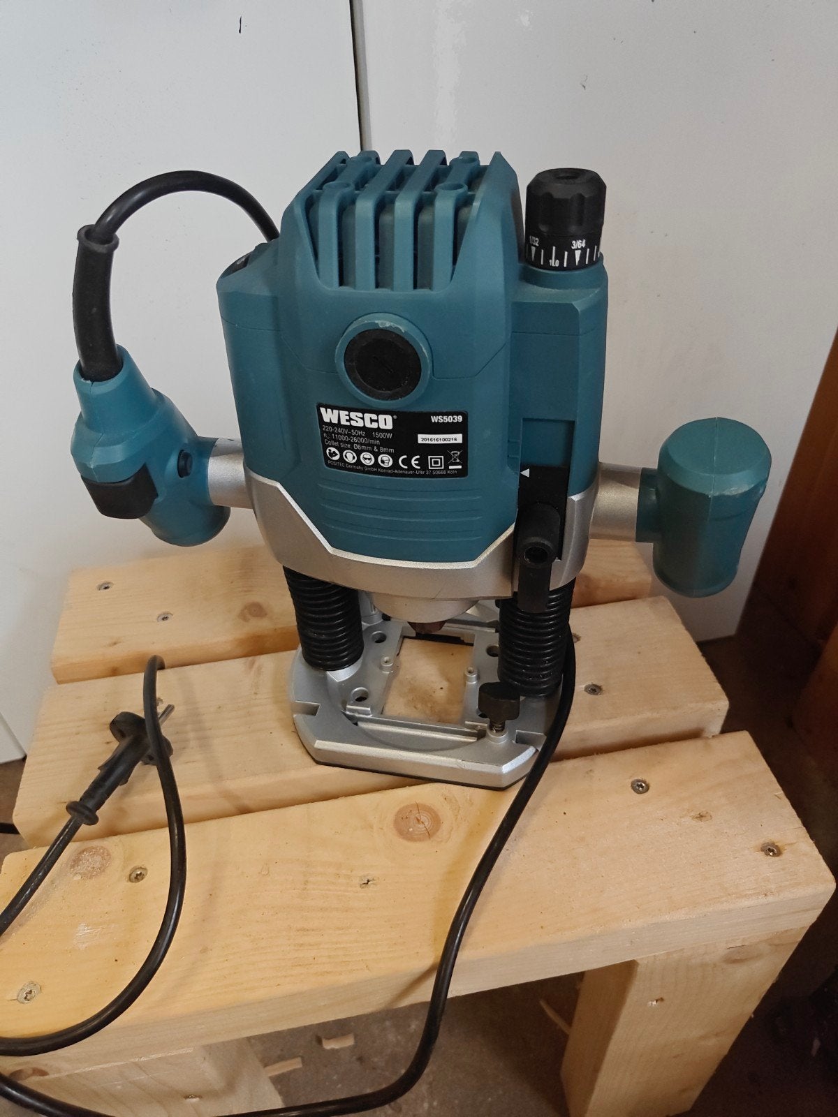 Wesco WS5039 Bovenfrees zonder accessoires, Doe-het-zelf en Verbouw, Ophalen, Bovenfrees, Elektrisch, Wesco