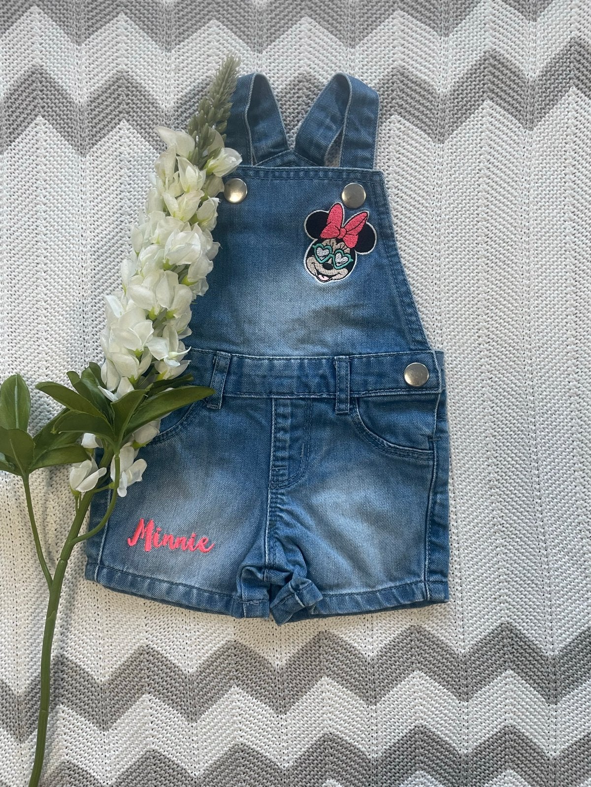 Minnie Mouse spijker tuinbroekje van Disney Baby, maatje 68, Ophalen of Verzenden, Gebruikt, Meisje, Broekje