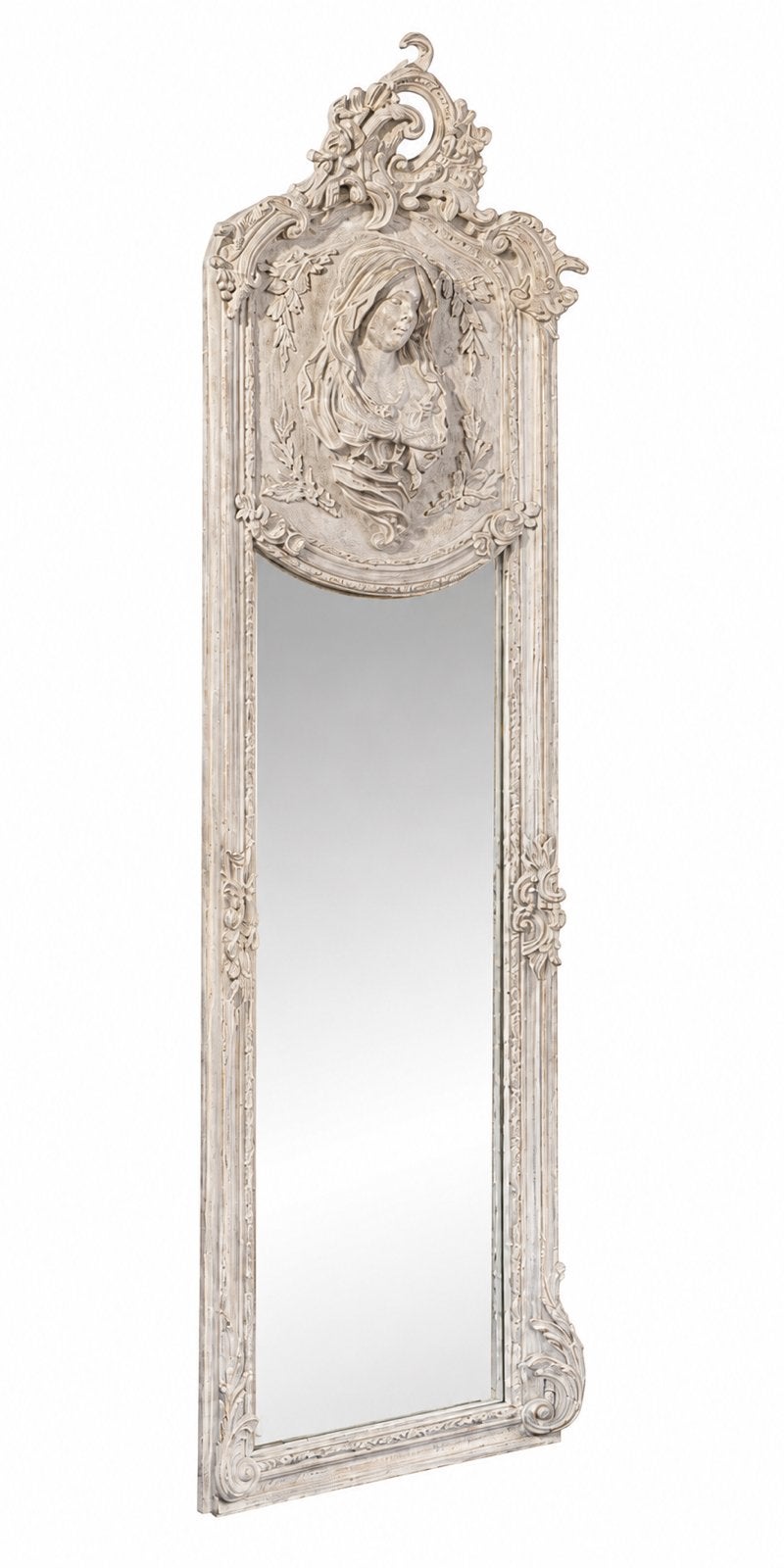 Passpiegel vintage art noveau, Ophalen of Verzenden, Rechthoekig