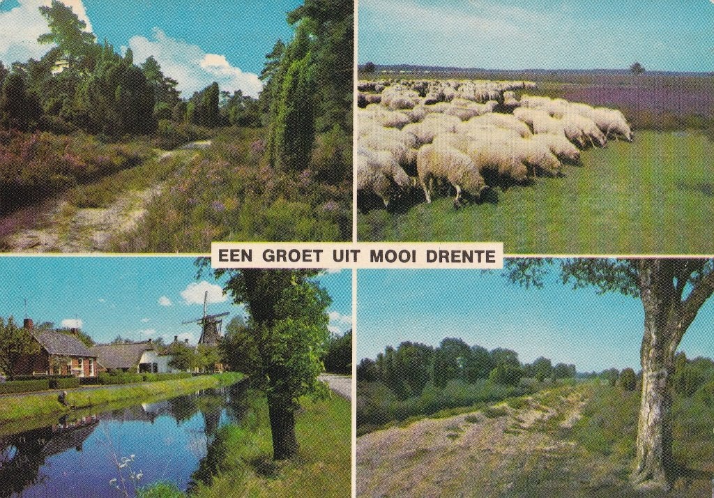 Drenthe – collage - kleur – gelopen - 1978, Verzenden, 1960 tot 1980, Gelopen, Drenthe