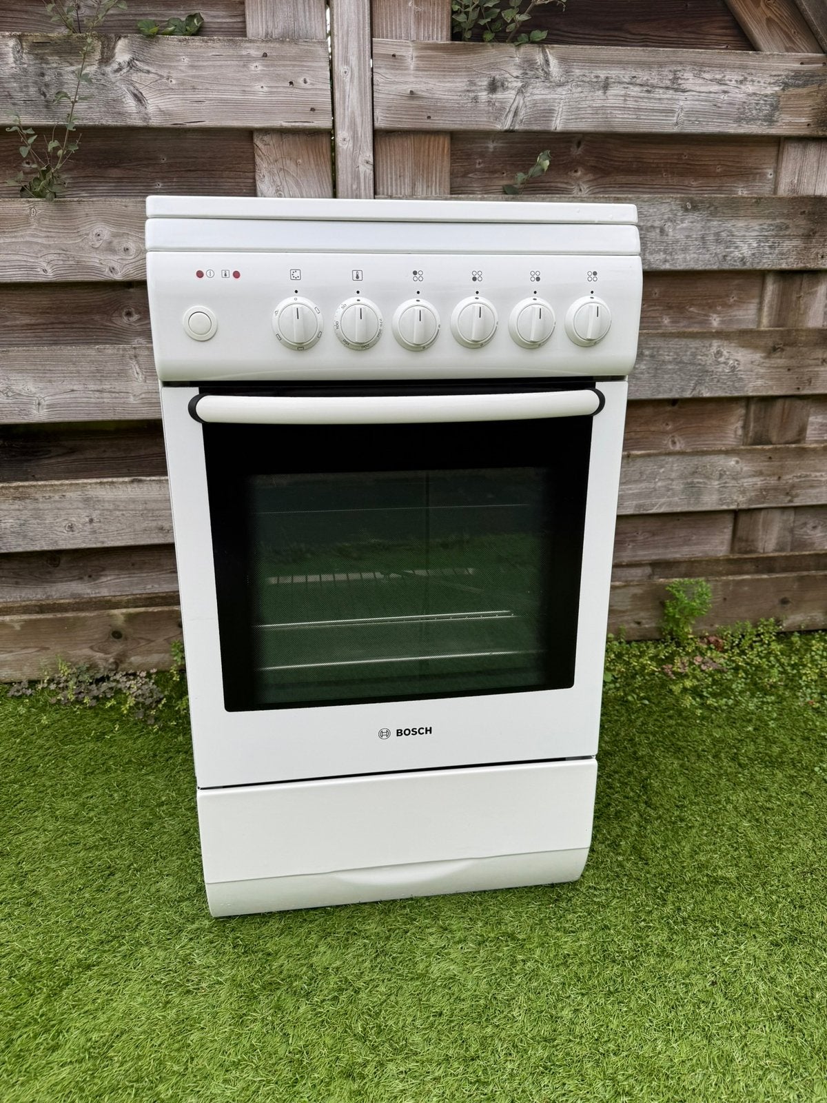 Prachtig Bosch gasfornuis 50cm breed met elektrische oven!!, Ophalen, Gebruikt, 4 kookzones, Energieklasse A of zuiniger