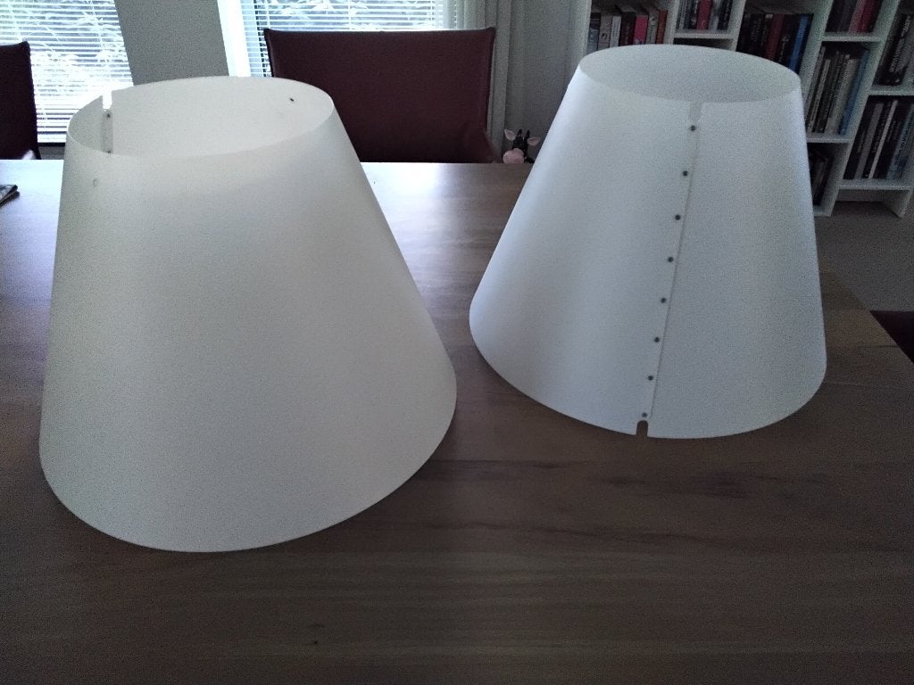 Luceplan Costanza lampenkappen - Wit (2 stuks), Ophalen of Verzenden, Gebruikt, Kunststof, Modern Design
