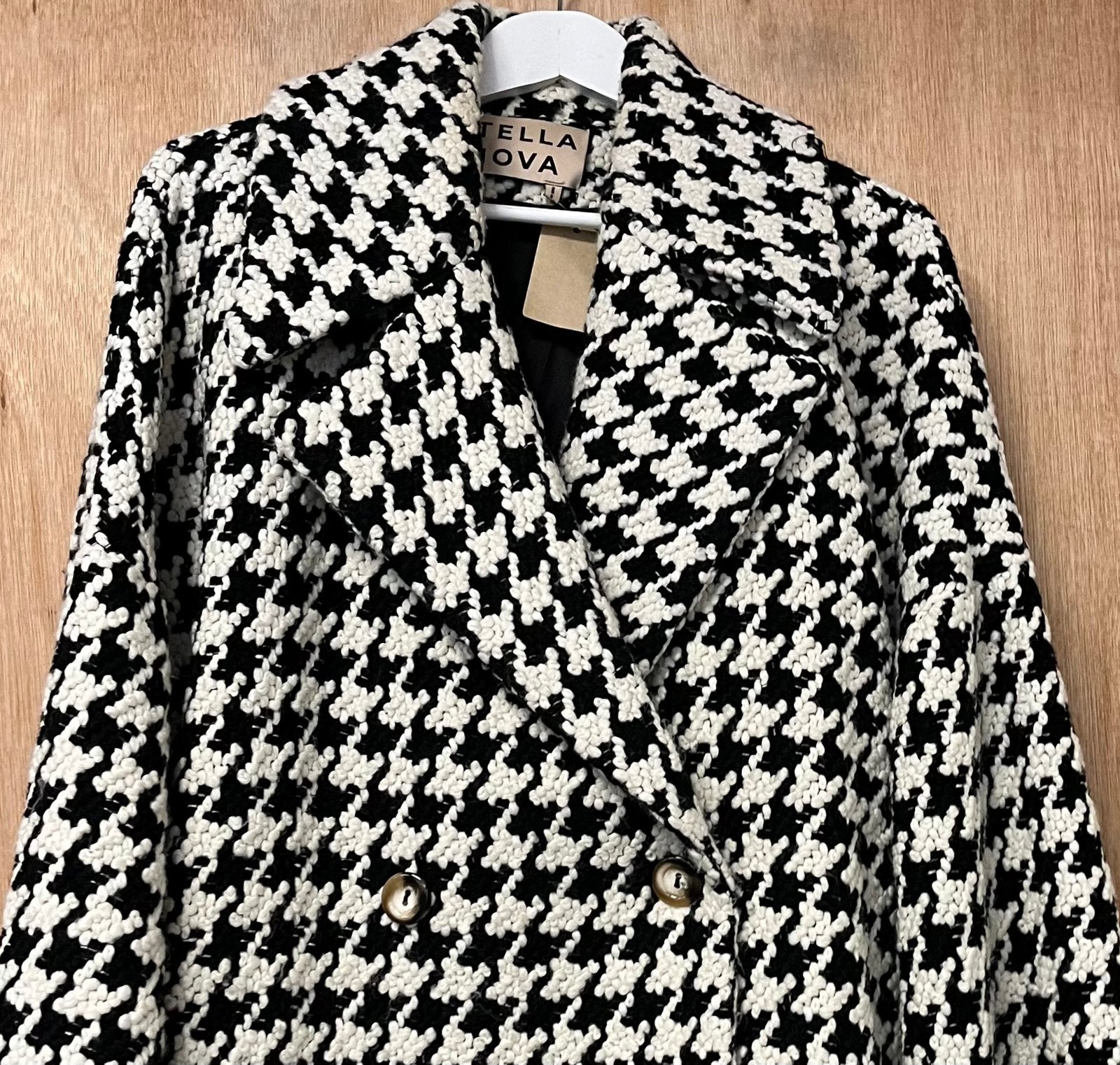 Stella Nova wollen lange jas coat - Maat 38, Kleding | Dames, Ophalen of Verzenden, Zo goed als nieuw, Maat 38/40 (M), Zwart