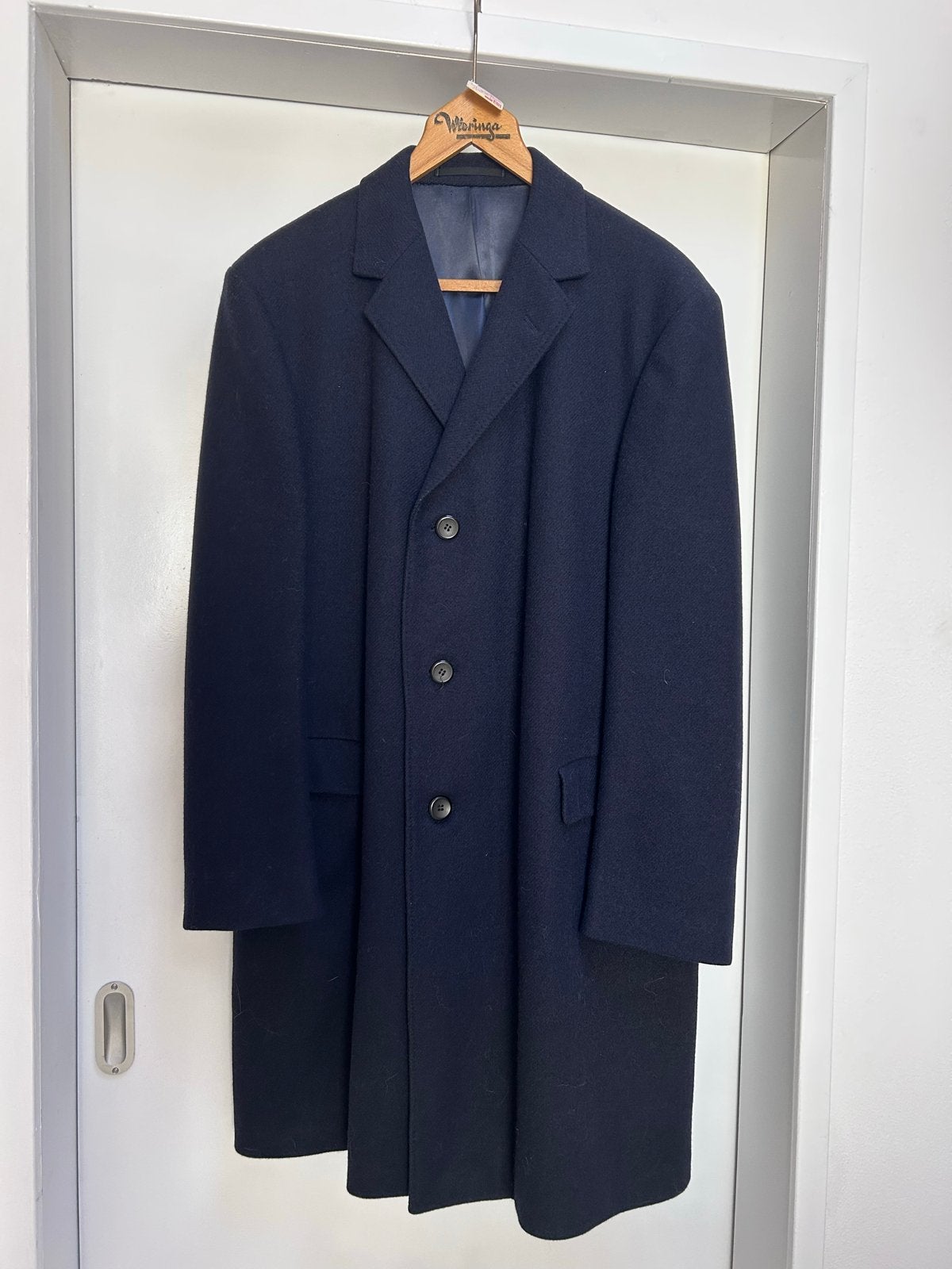 Manley Fashions Wollen Jas - Maat L, Ophalen of Verzenden, Zo goed als nieuw, Maat 52/54 (L), Blauw