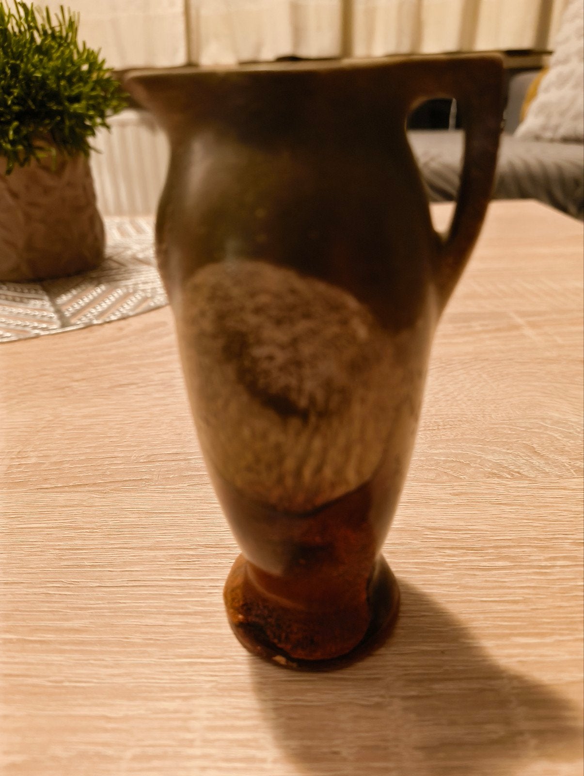 Klein plateel vaasje / schenkkannetje - 12,5 cm, Ophalen of Verzenden