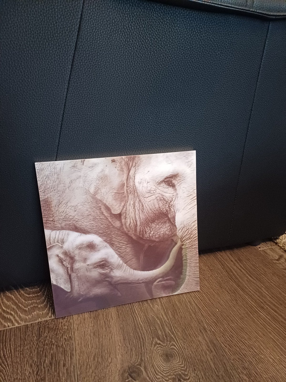 Wanddecoratie olifant en baby olifant, Huis en Inrichting, Woonaccessoires | Wanddecoraties, Zo goed als nieuw, Wandbord of Wandpaneel