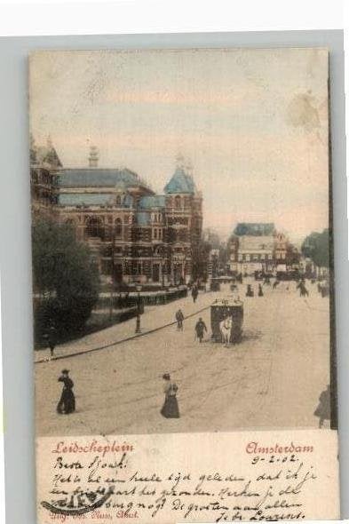 Amsterdam Leidscheplein kleinrondst BERLIKUM(FRIESL) 1902, Ophalen of Verzenden, Voor 1920, Gelopen, Noord-Holland