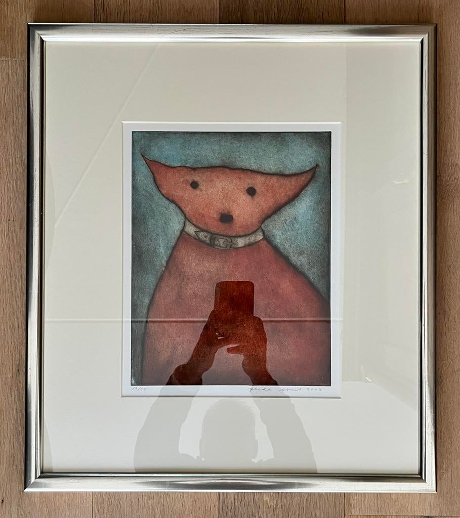 Ets "Nora the terrible" Gerda Smit 2002 (nr. 12/35), Antiek en Kunst, 2000 tot heden, Dagelijks leven, Ets, 50 cm