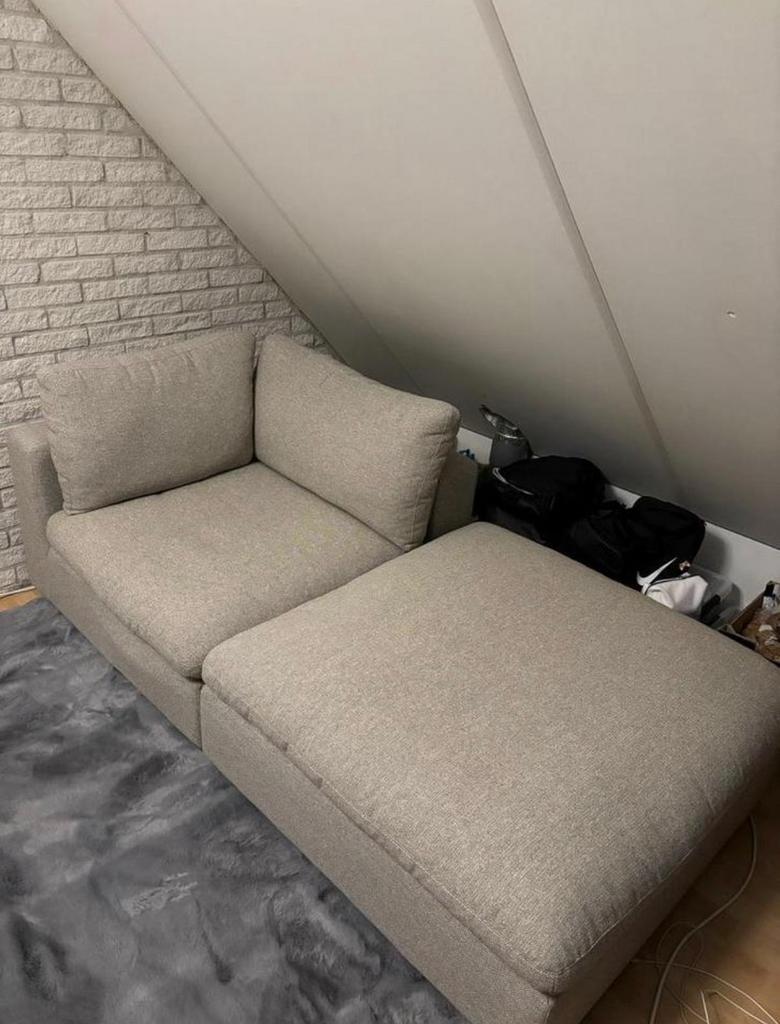 Lyby bank Jysk zandkleur, Huis en Inrichting, Banken | Sofa's en Chaises Longues, Ophalen, Eenpersoons, 75 tot 100 cm, Zo goed als nieuw