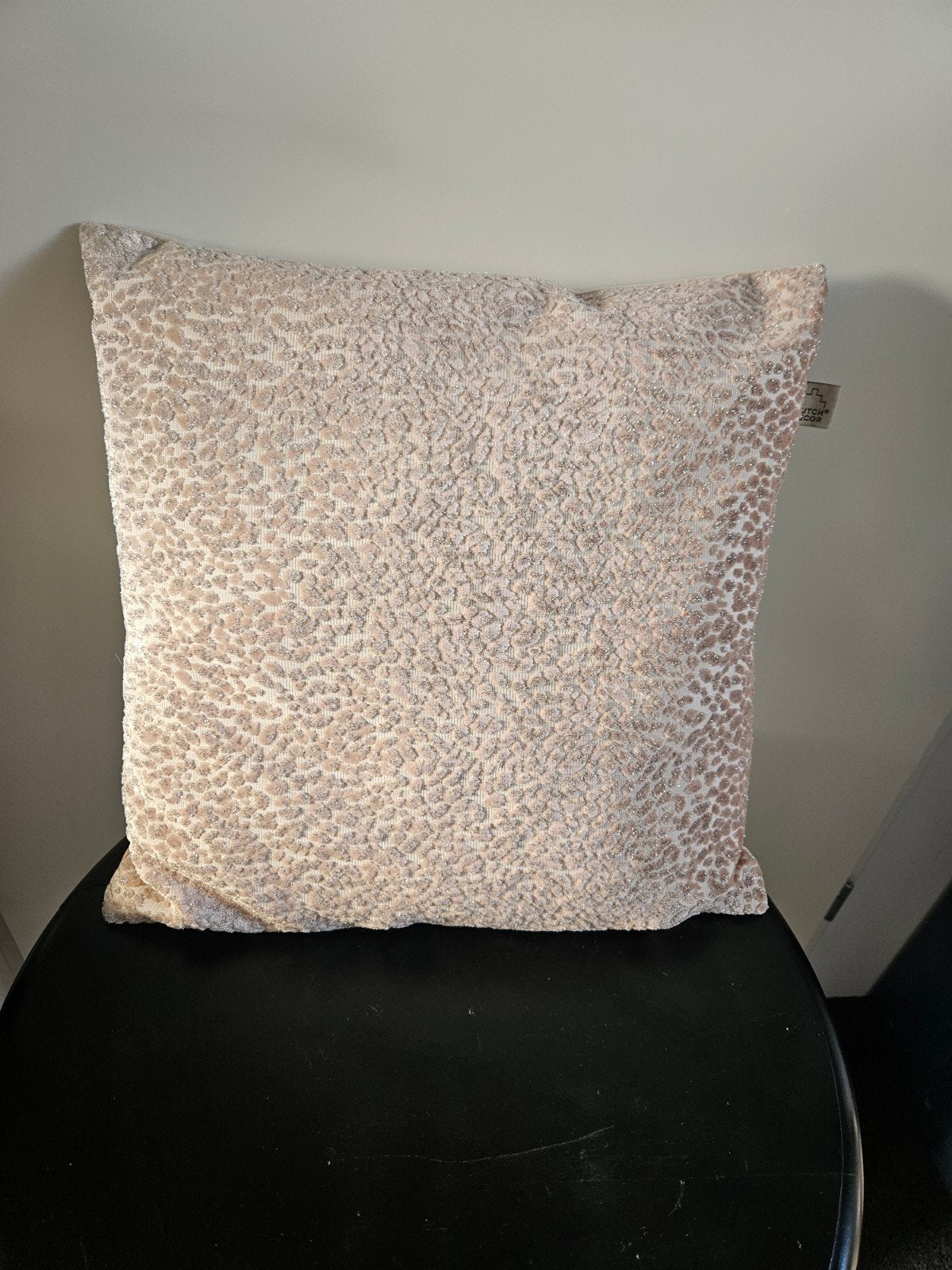 Dutch decor nude roze velvet kussen met glitters, Vierkant, Ophalen of Verzenden, Zo goed als nieuw, Sierkussen