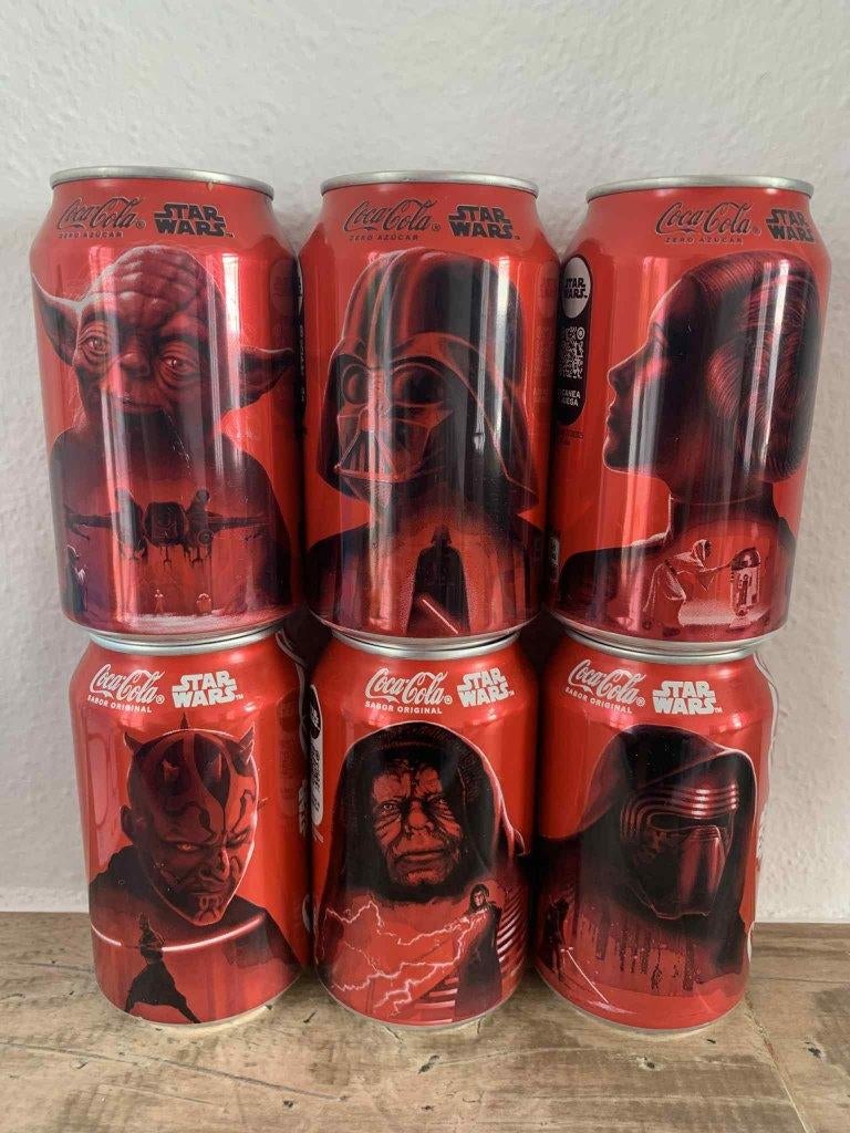STAR WARS Coca Cola serie van 6 blikjes uit Spanje (vol), Verzamelen, Ophalen of Verzenden