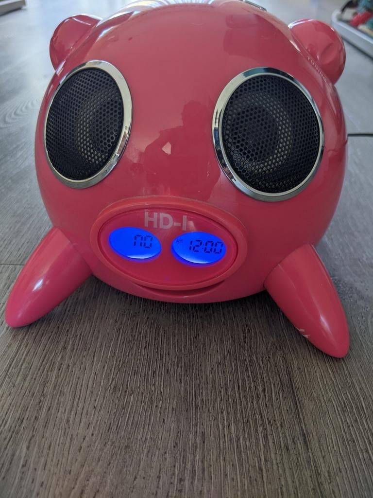Leuke roze wekkerradio in varkensdesign, Ophalen of Verzenden, Zo goed als nieuw, Radio