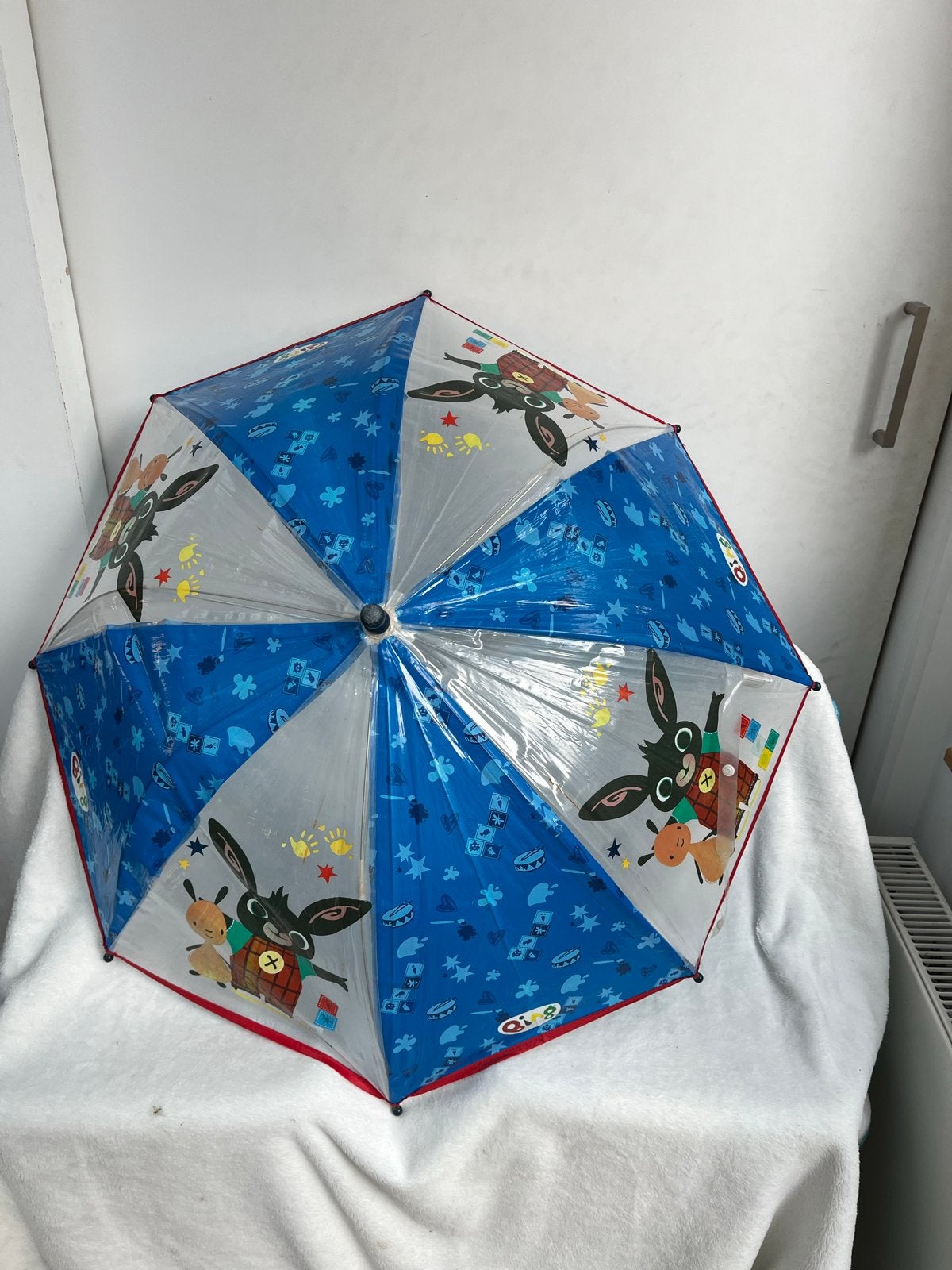 Bing Konijn kinderparaplu - Blauw/Grijs, Ophalen of Verzenden, Transparant, Gebruikt, Blauw