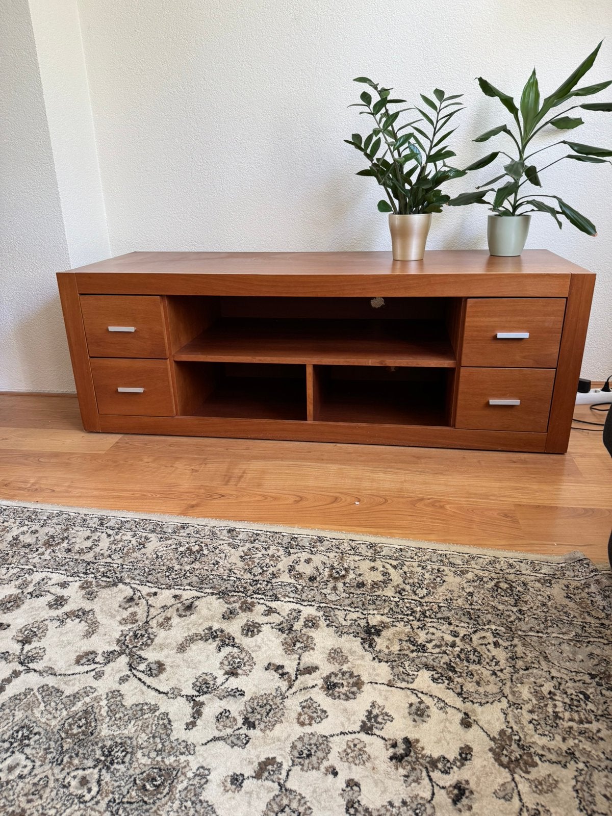 Perenhout tv meubel, Ophalen, Gebruikt, 50 tot 100 cm, Minder dan 100 cm