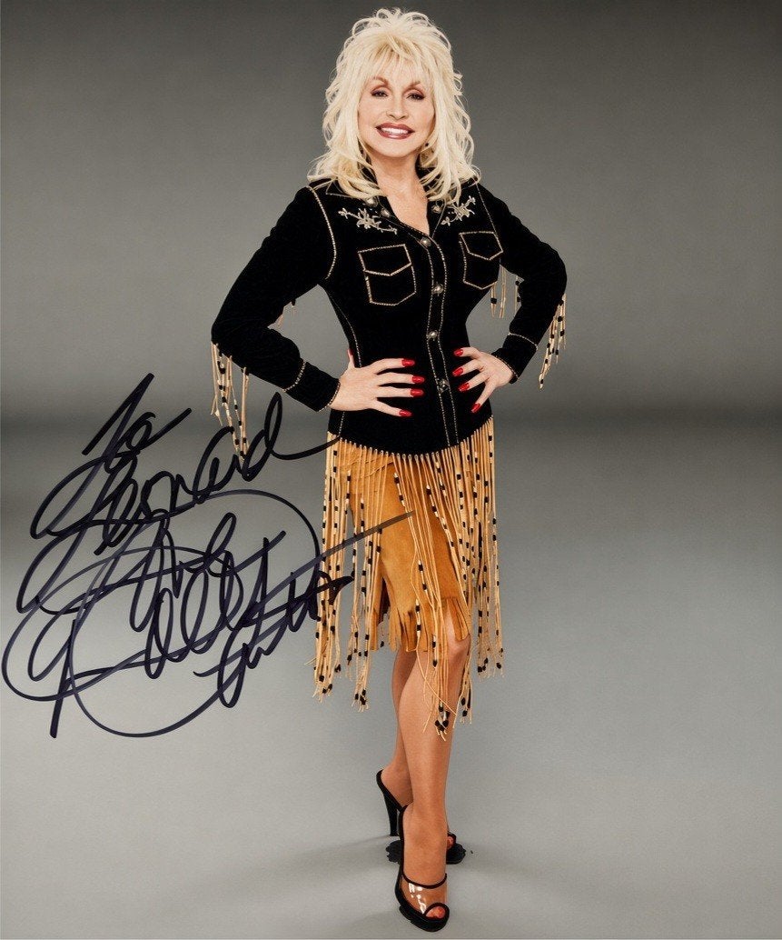 Foto DOLLY PARTON met originele Handtekening Gesigneerd, Verzamelen, Muziek, Artiesten en Beroemdheden, Verzenden, Nieuw, Foto of Kaart