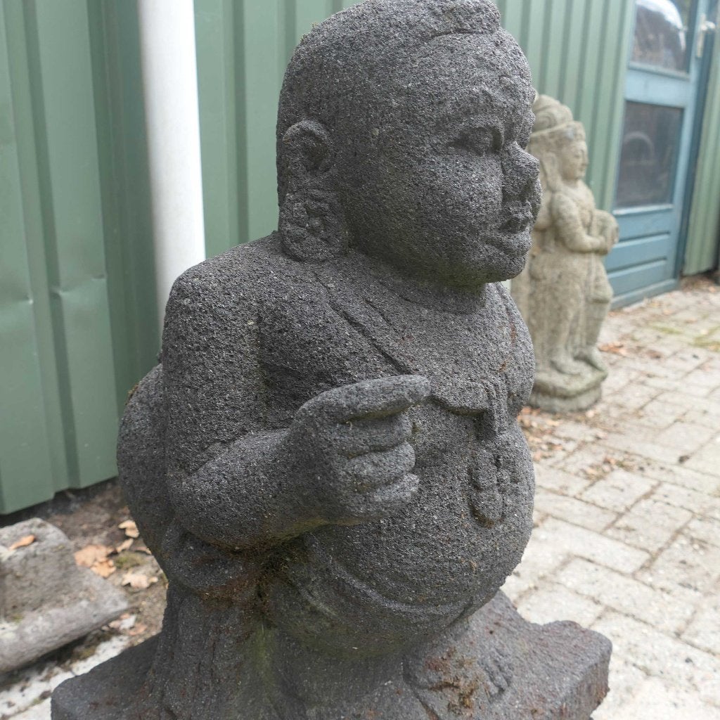 Stenen SEMAR SM6 lavasteen beeld Wayang Keris Java kuns