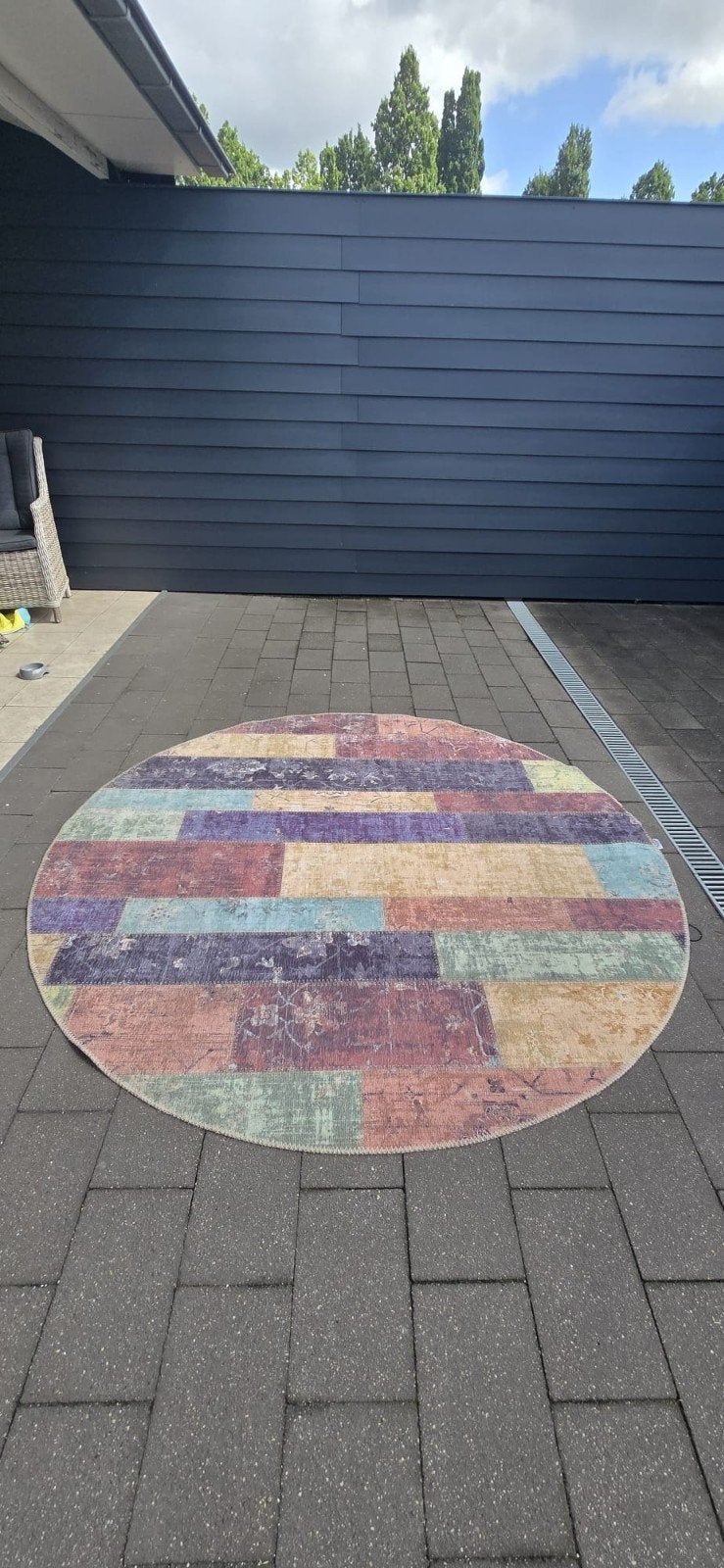 Flycarpets Burano Vintage Patchwork Vloerkleed Rond 200cm, Ophalen, Rond, Vintage Patchwork, 200 cm of meer