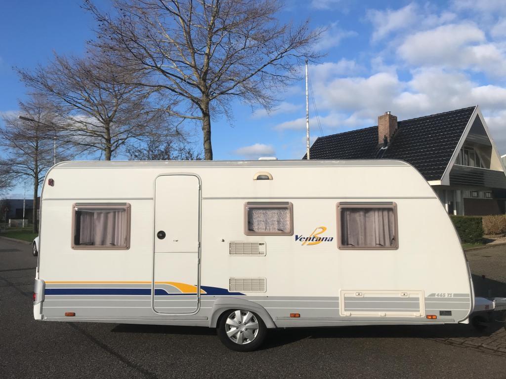 Burstner Ventana 465 TS met mover, luifel en voortent, Caravans en Kamperen, Rondzit, Dwarsbed, Particulier, Kachel