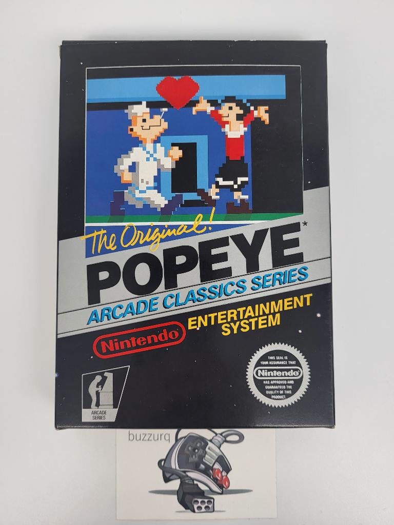 Popeye - Nintendo NES Black Box 5-screw Hangtab - USA NM, Spelcomputers en Games, 1 speler, Ophalen of Verzenden, Zo goed als nieuw